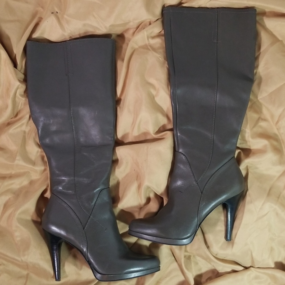 Nine West Grey Platform Knee Boots